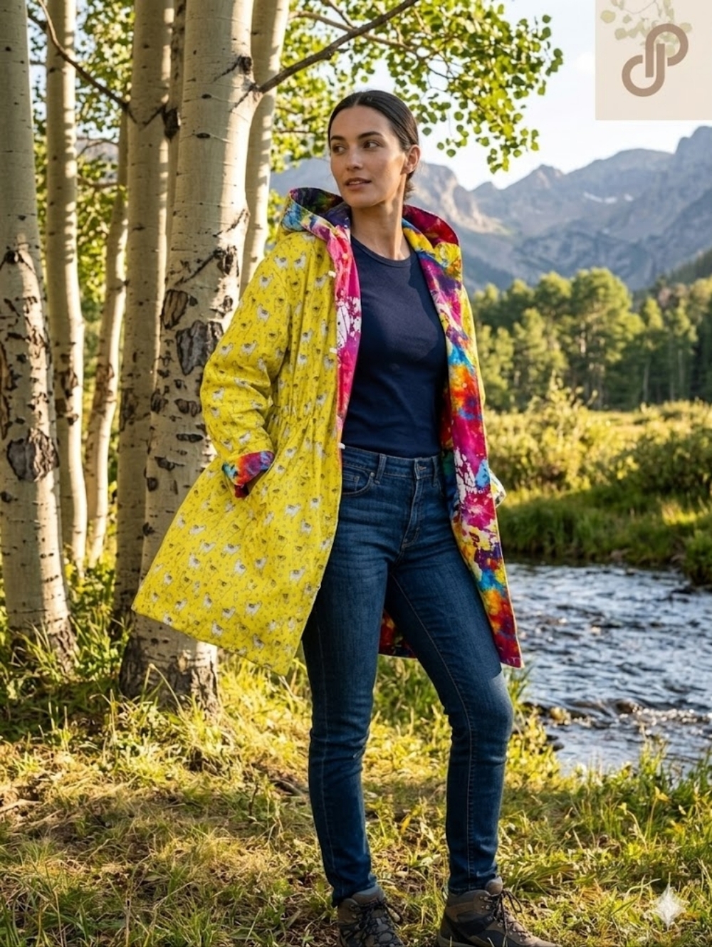 HANDMADE Reversible Coat - S/M - Unique Tie-Dye/Alpaca Pattern - Picture 3 of 9